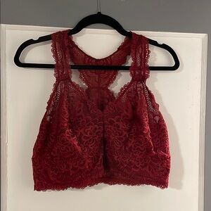 Torrid Lace Halter Bralette in Red